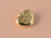 Load image into Gallery viewer, 14k Gold Evil Eye Heart Pendant