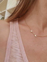 Load image into Gallery viewer, 14k Gold Asymmetric Necklace With Two Flying Birds - Mika