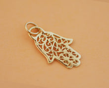 Load image into Gallery viewer, 14k Gold Hamsa Pendant