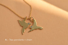 Load image into Gallery viewer, 14k Gold Flying Bird Pendant with Diamond