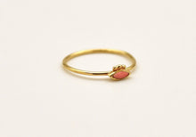 Load image into Gallery viewer, 14k Gold Evil Eye Ring with Pink Coral