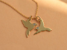 Load image into Gallery viewer, 14k Gold Flying Bird Pendant with Diamond