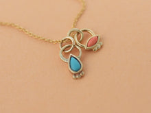Load image into Gallery viewer, 14k Gold Evil Eye and Drop Charm
