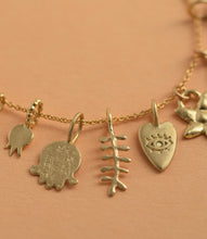 Load image into Gallery viewer, 14k Gold Evil Eye Charm Pendant