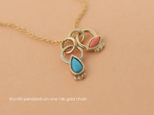 Load image into Gallery viewer, 14k Gold Evil Eye and Drop Charm