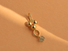 Load image into Gallery viewer, 14k Gold Three-Dot Pendant with Aquamarine
