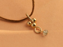 Load image into Gallery viewer, 14k Gold Three-Dot Pendant with Aquamarine