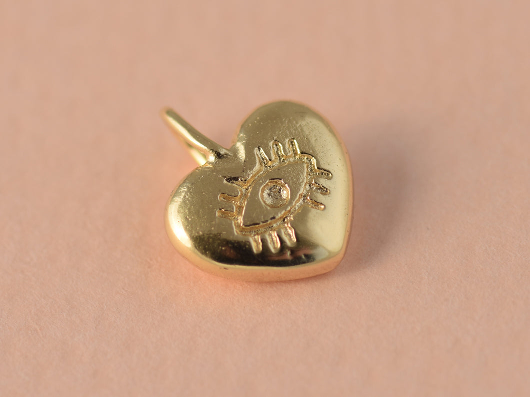 Heart Necklace 14k Gold Chubby Heart Pendant Necklace - Jane