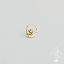 Load image into Gallery viewer, 14k Solid Gold Tiny Flower Nose Stud
