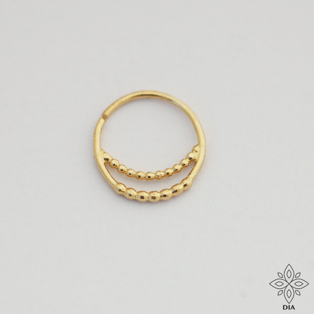 14k Solid Gold Double Hoop Ring