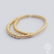 Load image into Gallery viewer, 14k Gold Boho Dotted Hoop
