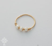 Load image into Gallery viewer, 14k Gold Pearl Beads Nose Ring
