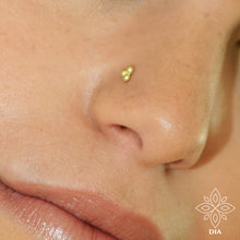 Load image into Gallery viewer, 14k Gold Boho Three-Dot Nose Stud
