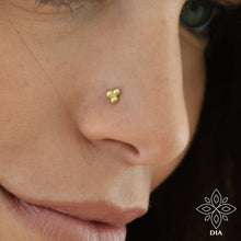 Load image into Gallery viewer, 14k Gold Three-Dot Nose Stud
