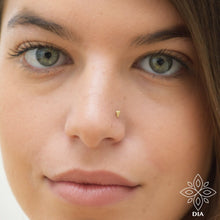 Load image into Gallery viewer, 14k Gold Dotted Triangle Nose Stud
