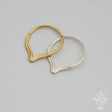 Load image into Gallery viewer, 14k Solid Gold Chevron Hoop Ring
