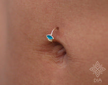 Load image into Gallery viewer, 14k Solid Gold Evil Eye Tribal Navel Ring
