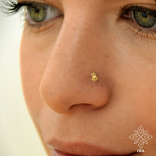 Load image into Gallery viewer, 14k Solid Gold Boho Tiny Nose Stud
