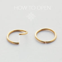 Load image into Gallery viewer, 14k Solid Gold Drop Hoop Ring
