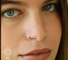 Load image into Gallery viewer, 14k Gold Boho Opal Nose Hoop
