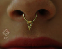 Load image into Gallery viewer, 14k Gold Triangle Hoop Ring
