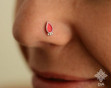 Load image into Gallery viewer, Sterling Silver Drop Nose Stud
