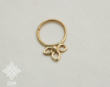 Load image into Gallery viewer, 14k Gold Dainty Flower Hoop Ring
