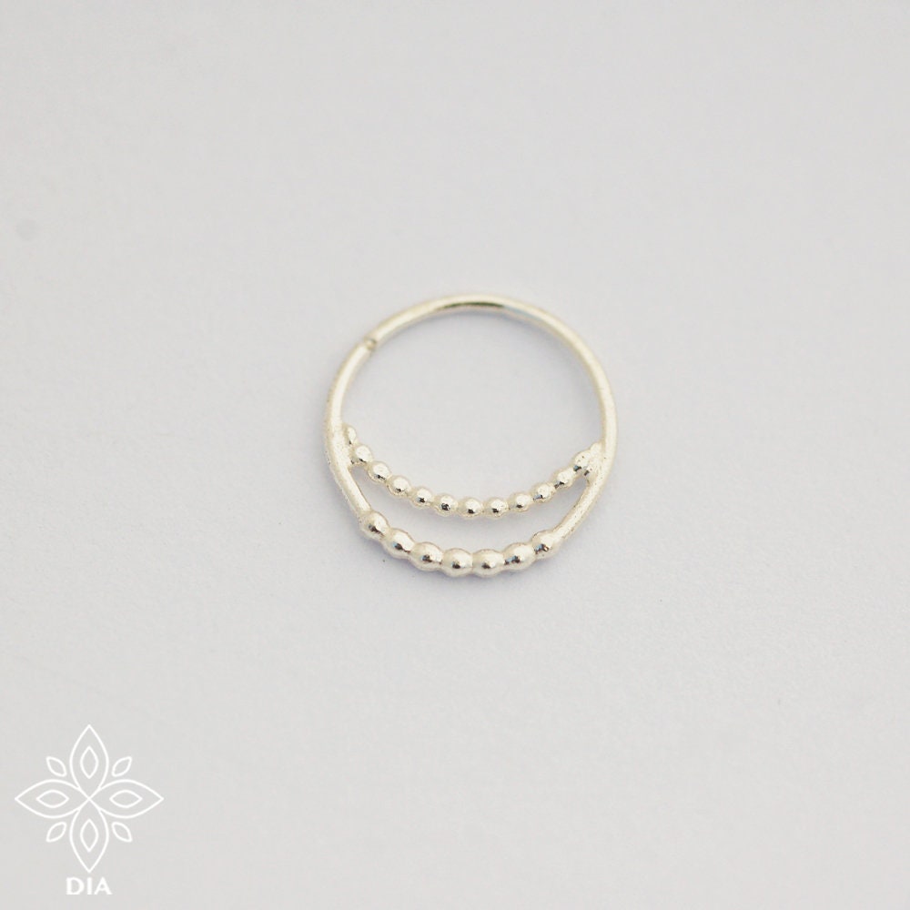 Sterling Silver Double Nose Hoop