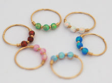 Load image into Gallery viewer, 14K Gold Tiny Opal Beads Nose Hoop
