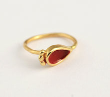 Load image into Gallery viewer, 14k Solid Gold Tribal Drop Hoop Ring

