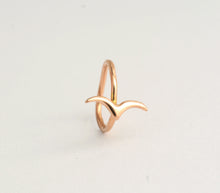 Load image into Gallery viewer, 14k Gold Bird Hoop Ring
