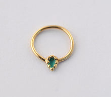 Load image into Gallery viewer, 14k Gold Tiny Drop Hoop Ring
