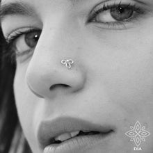 Load image into Gallery viewer, Sterling Silver Gold Boho Tiny Nose Stud
