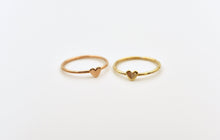 Load image into Gallery viewer, Set of 2 14k Mixed Yellow and Rose Gold Tiny Heart Rings

