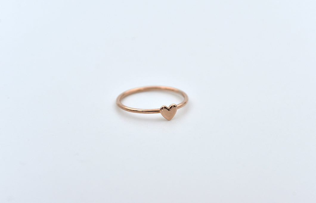 14k Solid Gold Tiny Heart Ring