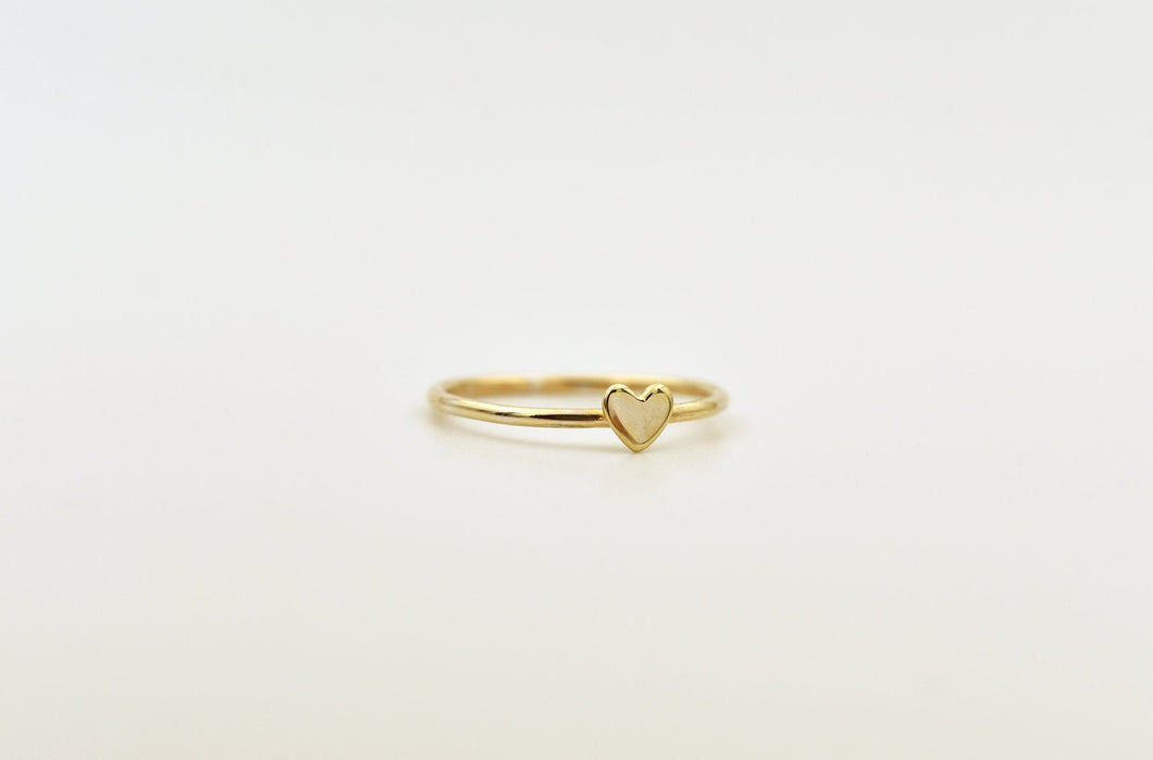 Set of Two 14k Gold Dainty Heart Ring
