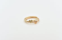 Load image into Gallery viewer, Set of 2 14k Mixed Yellow and Rose Gold Tiny Heart Rings
