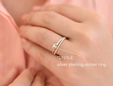 Load image into Gallery viewer, Set of Three 14k Gold / Silver Minimal Dotted Rings
