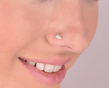 Load image into Gallery viewer, 14k Rose Gold Boho Evil Eye Nose Stud
