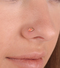 Load image into Gallery viewer, 14k Rose Gold Boho Evil Eye Nose Stud
