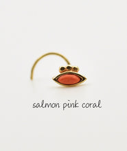 Load image into Gallery viewer, 14k Yellow Gold Boho Evil Eye Nose Stud
