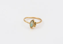 Load image into Gallery viewer, 14k Solid Gold White Opal Eye Hoop Ring

