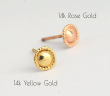 Load image into Gallery viewer, 14k Gold Boho Sun Nose Stud
