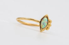 Load image into Gallery viewer, 14k Yellow Gold Evil Eye Navel Ring
