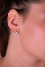 Load image into Gallery viewer, 14k Gold Gemstone Dainty Hoop Earrings
