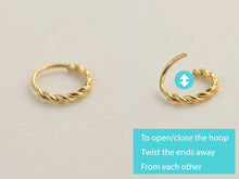 Load image into Gallery viewer, 14k Gold Twisty Nose Ring
