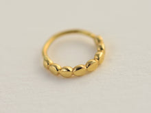 Load image into Gallery viewer, 14K Solid Gold Dotted Hoop Ring
