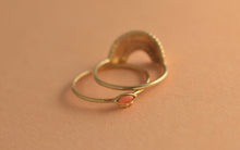 Load image into Gallery viewer, Set of Two 14k Solid Gold Dainty Crown Sun Rings
