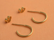 Load image into Gallery viewer, 14k Solid Gold Tribal Hoop Earrings
