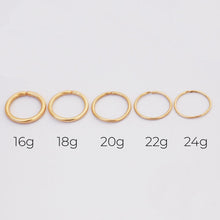 Load image into Gallery viewer, 14k Solid Gold Seamless Plain Nose Hoop
